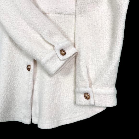 Monrow Revolve Cream Teddy Fleece Boucle Cotton Shacket Jacket Womens Size M‎ - Picture 12 of 15